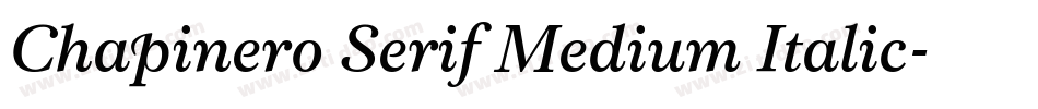 Chapinero Serif Medium Italic字体转换